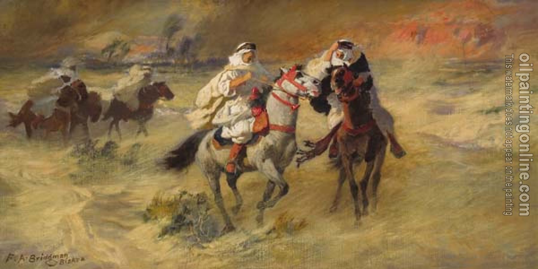 Frederick Arthur Bridgman - sandstorm in Biskya